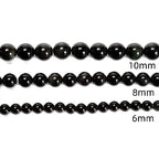 65Pcs Black Obsidian 6mm Beads Natural Stone Round Gemstone Genuine Real Stone for DIY Bracelet Jewelry String Making - color: Black Obsidian, size: 6mm