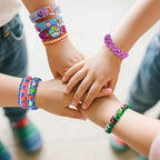 DDAI Bling Bracelet Kit for Girls Age 7-12 – Sparkly Friendship Craft Set with Gems, Threads & Stickers – Birthday Gift for 8 9 10 11 Year Old Girls & Holiday Surprise - color: Mint & White
