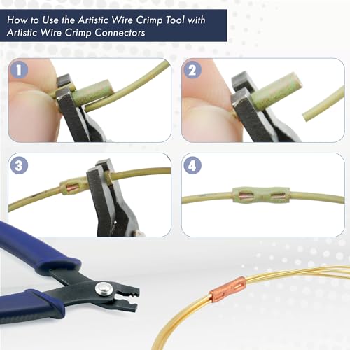 Artistic Wire Crimp Tool for Jewelry Making Supplies - Compress Large Wire Crimp Connectors, Sizes 12, 14, 16 Gauge, Cold Connection - Ideal for Jewelry Makers & Designers