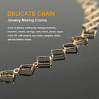 KYUNHOO 16.4 Feet KC Gold Plated Brass Jewelry Chain Bulk Handmade Embossed Square Link Chains for Jewelry Making Supplies Craft Chain Spool with Jump Rings and Lobster Claps - color: Embossed Square Gold