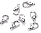20pcs Adabele 304 Grade Surgical Stainless Steel 12mm (0.47 inch) Small Trigger Lobster Claw Clasp Hypoallergenic Connector for Craft Jewelry Making SJF12-3 - size: 12mm clasp