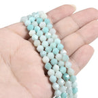 Amazonite 6mm Gemstone Triangle Faceted Round Loose Beads Strand 15.5" DIY Jewelry Making - color: Amazonite