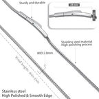 Solid 925 Sterling Silver Necklace For Men, wide 2-3-4mm Rope Link Chain Necklace For Women Mens With Lobster Clasp, Gifts For Him 18 20 22 24 Inch - size: 22 Inch, style: 2MM (Stainless Steel)
