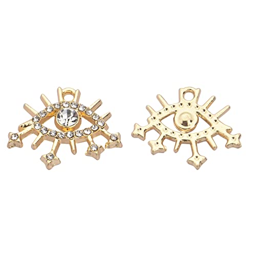 Pack of 20 Rhinestone Charms Gold Plated Pendants Pave Crystal Accessories for Necklace Bracelet Jewelry Making DIY Crafting - color: (Classic Eyes of Horus)VID60101