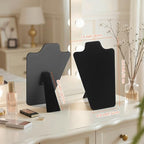 KUKUVR 2Pcs Black Velvet Necklace Bust Display Stand, Jewelry Pendants Chain Holder Stand, Necklace Display Board for Retail Vendor Booth & Selling (Large 12.2 * 7.9inch) - size: Large 12.2*7.9inch