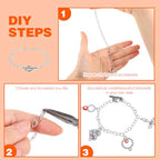 Prasacco 12 Pcs Chains Bracelets for Jewelry Making, Chain for Women, Link Chain Bracelets with OT Toggle Clasp, Charm Bracelets for Jewelry Making (Silver) - color: Silver
