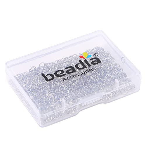 BEADIA Platinum Plated Jump Rings Non Tarnish 4mm 900pcs for Jewelry Making Findings - color: Platinum, size: 0.5x4mm