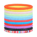 Ornaland 12 Pcs Hei Shi Surfer Bracelets Friendship Bracelets Clay Bead Bracelets Polymer Stretch Bracelet Stackable Bracelet Set Women Summer inner diameter of the bracelet is about 6.5~7cm