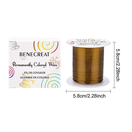 BENECREAT 22 Gauge 55 Yards Jewelry Beading Wire Tarnish Resistant Copper Wire for Beading Wrapping and Other Jewelry Craft Making, Antique Bronze - color: Antique Bronze, size: 22 Gauge
