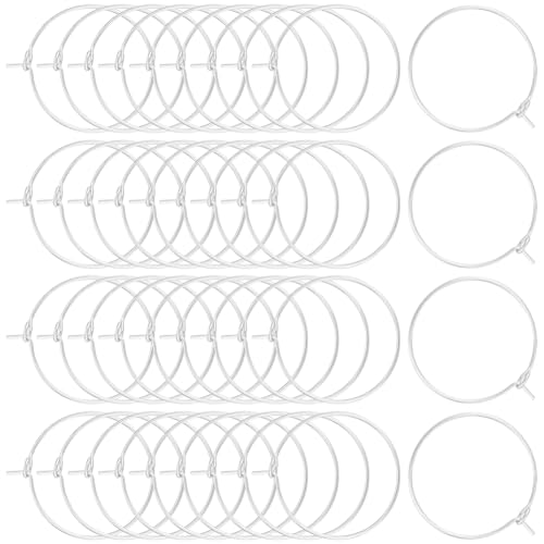 Beebeecraft 1 Box 100Pcs Earring Findings Hoops 316 Stainless Steel Round Wine Glass Charm Rings Open Beading Hoops for Jewelry Making DIY Crafts Art Accessories Wedding Birthday Party Festival Favor - color: Silver, size: 25mm