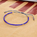 KELITCH Adjustable turquoise bead bracelet single color knitting friendship bracelet fashion jewelry daily wear gift (28 color selection) - color: Blue 04T