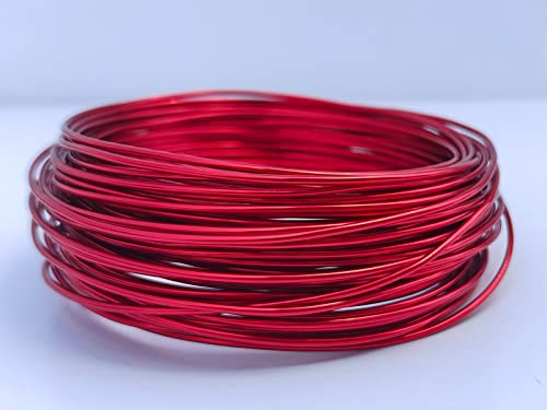 15 Gauge Anodized Aluminum Wire 49 Feet for Jewelry Making Craft DIY（1.5mm,Red,41523） - color: Red, size: 15 Gauge