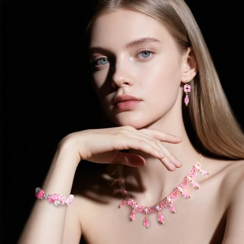 1500 Pcs Crystal Glass Beads for Jewelry Making – 12 Styles Bicone, Rondelle, Cube, Teardrop & 3mm Spacer Beads, DIY Bracelet Necklace Earring Craft Kit with Organizer Box(Light Rose Red) - color: Light Rose Red