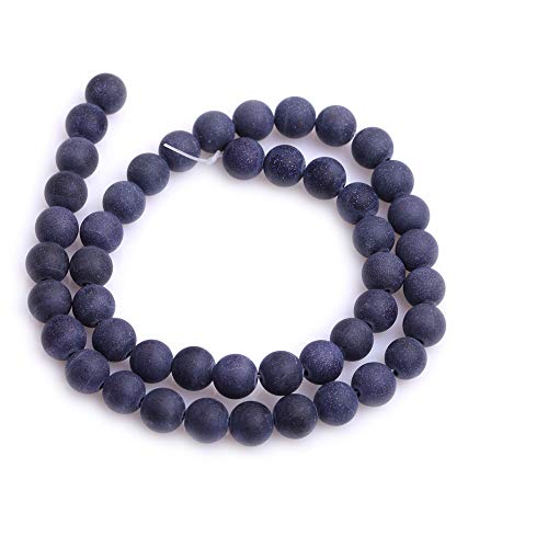 8mm Blue Sandstone Frosted Matte Unpolished Round Beads for Jewelry Making Strand 15 inch - color: Blue Sandstone, size: 8mm