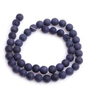8mm Blue Sandstone Frosted Matte Unpolished Round Beads for Jewelry Making Strand 15 inch - color: Blue Sandstone, size: 8mm