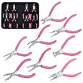 SPEEDWOX 8pcs Jewelry Pliers Set Jewelry Making Tools Nylon Flat Jaw Pliers Flat Nose Pliers With Smooth Jaw End Cutting Long Nose Bent Nose Diagonal Round Nose 6 In 1 Wire Wrapping Pliers For Beading