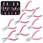 SPEEDWOX 8pcs Jewelry Pliers Set Jewelry Making Tools Nylon Flat Jaw Pliers Flat Nose Pliers With Smooth Jaw End Cutting Long Nose Bent Nose Diagonal Round Nose 6 In 1 Wire Wrapping Pliers For Beading