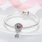 MULA 925 Sterling Silver Charms for Bracelets and Necklaces Lipstick and Bag Dangle Pendants Tower Camera Beads Jewelry Charms for Women - color: Colorful Hot Air Balloon