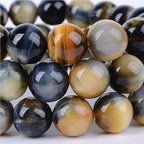 120pcs Adabele Natural Blue Golden Tigers Eye Healing Gemstone 6mm Round Beads Gem Stone Spacer for DIY Craft Jewelry Making GS23-6 - color: Golden Blue Tiger Eye Stone, size: 6mm (120pcs/2 strands)
