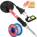 Soldering Iron Kit, 60W Soldering Iron with Ceramic Heater, 5-in-1 Adjustable Temperature Soldering Welding Iron Kit for any Hobby Enthusiast - color: 5-in-1