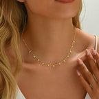 Gold Chain Necklace for Women 18K Gold Plated Dainty Star Cross Heart Cuabn Choker Chains Stainless Steel Trendy Jewelry Christmas Gifts - color: Small Cross-Gold