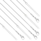 12 Pack Snake Chains Necklace Bulk Adjustable Stainless Steel Necklace Chain for DIY Jewelry Making - color: Silver 18 Inches