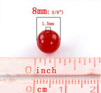 900 Round Red Acrylic Beads 8mm Diameter with 1.5mm Hole - color: Red, size: 8mm