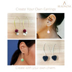 BEADNOVA V Shape Ear Wire Long Earring Wire Ear Hook for Dangle Earring Making Jewelry Making Earwire DIY (Gold 43mm, 10pcs) - color: Gold