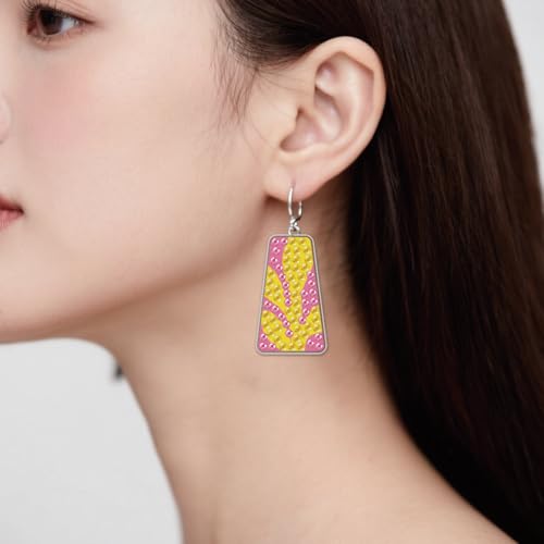 BEUNITONE 12 Pairs Long Style Diamond Art Earring Making Kits for Adults, DIY Drop Dangle Earring Making Supplies Kit, Fun Duck Art Earrings Ornament for Women Birthdays Holiday Handmade Gift - style: Long Earrings