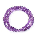 14in Agate Wrap Bracelet for Women Men Natural Round Beaded Agates Stone Healing Stretch Bracelets Elastic Handmade Polished Gemstone Beads Bracelet - color: Amethyst, size: 6mm Beads