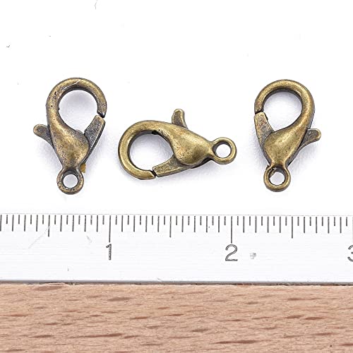 HDSupplies 100 Pieces - Lobster Clasps - Antique Bronze - 10x6mm w/ 1mm Hole - color: Antique Bronze, size: 10x6mm