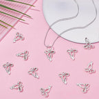 100Pcs Bowknot Charms, Alloy Bow Pendants Bowknot Jewelry Bulk Dangle Charms Elegant Earring Pendants for Earrings Necklace Bracelet Keychain Jewelry Making DIY Crafts - color: Antique Silver
