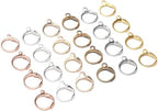 20Pcs Steel French Lever Earring Hooks Wire Settings Base Hoops Earrings with Open Loop for Men Women for DIY Jewelry Making Supplies(14×12mm) (Antique Bronze) - color: Antique Bronze