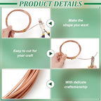 BENECREAT 9.8Ft Square Copper Wire, 14 Gauge Pure Copper Wire, Craft Wire for Jewelry Making, Gem Metal Wrap, Garden, Sculpting, Armature, Half Hard - size: 14 Gauge