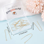 Beebeecraft 1 Box 10Pcs 18K Gold Plated Ear Threads Dangle Bar Through Threaded Long Chain Earrings Pierced Dangling Drop Stud Earrings with Loop 3.34inch - color: Golden, size: 87mm