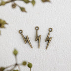 AUEAR, Flash Shape Charms Lightning Bolt Pendants Alloy Charm for Jewelry Making Supply Bracelet Necklace Earrings DIY Crafting Antiqued - color: Brown