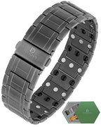 POLLDAN® 3X Power Magnetic Bracelets For Men | 6200 Gauss Strength Mens Titanium Bracelet with Fold-Over Clasp, Adjustable Length, Gift Box, Sizing Tool | Innovative Magnets Alloy - Patent - color: Gunmetal