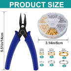 700Pcs Split Rings for Jewelry Making Silver and Gold Double Closed Jump Rings with Pliers for Necklaces and Bracelets 6mm 8mm 10mm