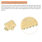 uxcell 30Pcs Ribbon End Crimp Clamps, 8.5mm Pinch Cord End Clasps Stainless Steel Curled Bead Clasp for Ribbon Lace Bookmark Ends Keychain DIY Making, Gold - size: 8.5mm