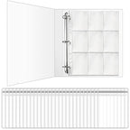Transparent Jewelry Storage Binder Book Anti Oxidation Jewelry Zipper Bag Plastic Storage Holder Travel Earring Ear Stud Bracelet Necklace Organizer, Loose Leaf Book with 50 PVC Bags (288 Grids)