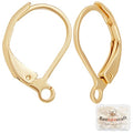 Beebeecraft 50Pcs/Box Leverback Earring Findings 24K Gold Plated Stainless Steel French Earring Hooks 15.5x10x1.5mm Dangle Ear Wire Findings for Jewelry Making - color: 15.5x10mm Gold Earring Hooks