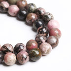 12MM 30PCS Natural Stone Black Stripe Rhodochrosite Gemstone Beads for Jewelry Making DIY Bracelet Necklace Semi Precious Crystal Beads - color: Black Stripe Rhodochrosite, size: 12mm