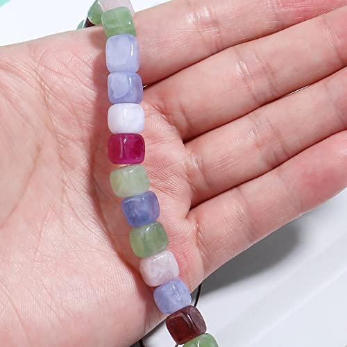 8MM Natural Tourmaline Gemstone Loose Square Cube Beads Stone Healing Power for Jewelry Making DIY Bracelet Necklace Earrings Rings - color: Tourmaline