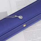 KUKUVR 2 Pieces Necklace Pendant Gift Box, PU Leather Jewellry Chain Holder Case for Wedding Day Birthday Anniversary Ceremony for Women (Blue) - color: Blue