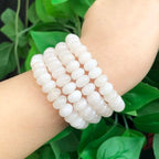 Songxi 5x8mm Natural White Jade Stone Rondelle Beads, 75 PCS Spacer Round Abacus Beads for Jewelry Making, Gemstone for Bracelet Necklace, Arts and Crafts - color: White Jade