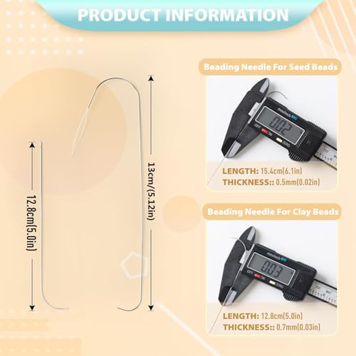Fashionable Beading Needle Set of 4 Sturdy Jewelry Making Tools Accessory Portable for Craft Supplies Men and Women