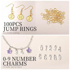 LEOBRO Letter Charms, 376 Pcs Gold & Silver Charms for Jewelry Making, Necklace, Bracelet, Jewelry Making Supplies, with Jump Rings - color: Gold & Silver