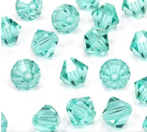 100pcs Authentic Preciosa 3mm (0.12 Inch) Small Faceted Bicone Crystal Loose Beads Caribbean Sea (Blue) Compatible with Swarovski Elements Crystals for Jewelry Making Pre-B333 - color: Caribbean Sea, size: 3mm (0.12 Inch) - 100pcs