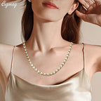 Titanium Necklace for Men Women - Magnetic Necklace Ultra Strength Magnets - with Adjustable Sizing Tool and Present Box - color: Silver & Gold