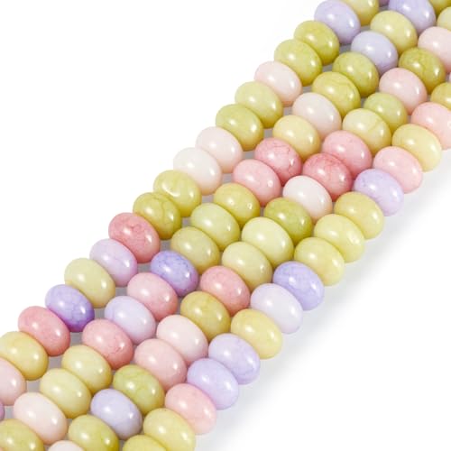 About 155~159pcs/strand Rondelle Glass Beads Imitation Gemstones Loose Spacer Beads for Jewelry Making Bracelet Necklace Earring DIY Crafts, 8x5mm,Green Purple - color: Green Purple